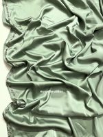 Luxury Satin Hijab with Crystal Embellished Border – Golden Beige Elegance