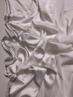 Luxury Satin Hijab with Crystal Embellished Border