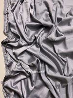 Luxury Satin Hijab with Crystal Embellished Border